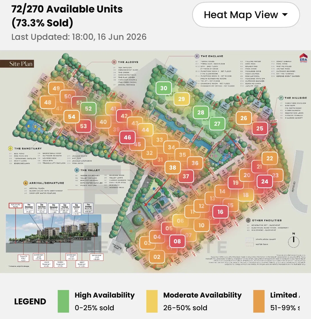Terra Hill site plan availability heat map